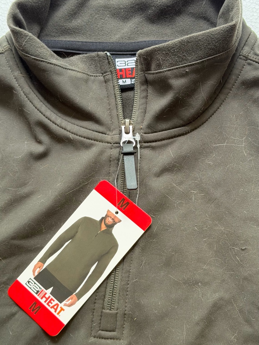 32 Degrees Heat Medium Green Quarter-Zip Pullover new with tags